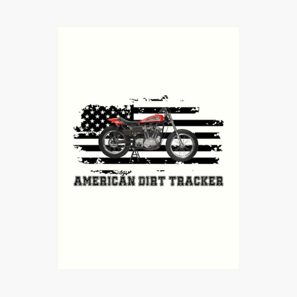 "American Dirt Tracker Flat Track Racer Dirt Track Racer" Art Print for