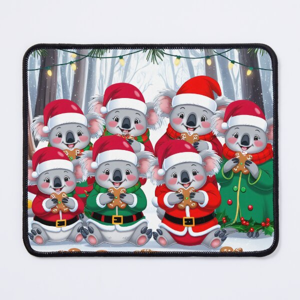 Item preview, Sweet Christmas treat – koalas with gingerbread in the winter forest designed and sold by TRex-Landscapes.
