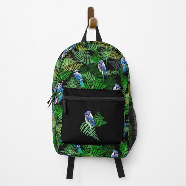 Item preview, Bluejays in the Ferns Half Drop on Black designed and sold by Art in My Loft.