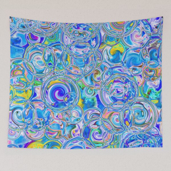 Item preview, Blue & Teal Hydrangea Fractal Circles designed and sold by SXW Designs.