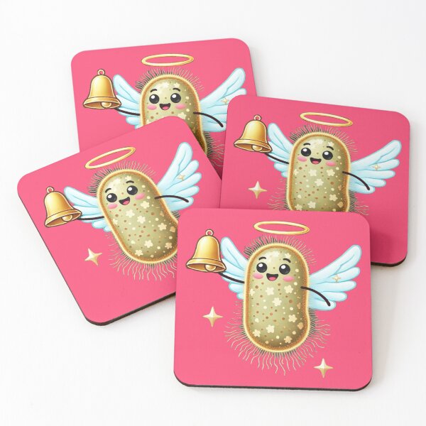 Item preview, Angelic Microbe with Golden Bell – Celestial Holiday Design designed and sold by AdoraSticks.