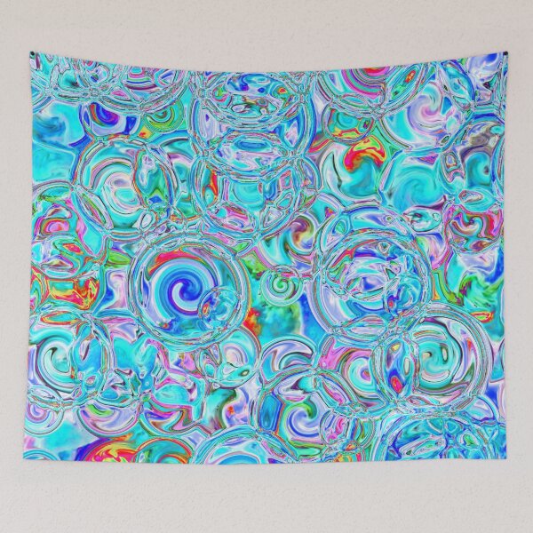 Item preview, Teal & Red Hydrangea Fractal Circles designed and sold by SXW Designs.