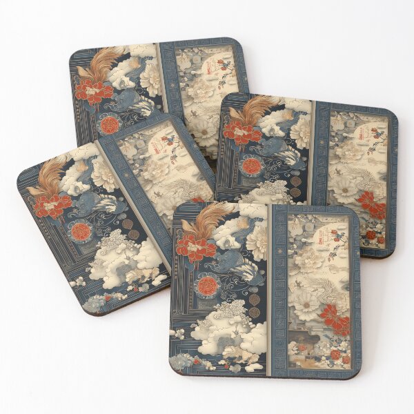 Item preview, Dunhuang Mural - Blue Tile designed and sold by FleurFrench.