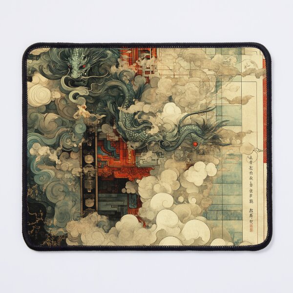Item preview, Dunhuang Mural - Green Dragon designed and sold by FleurFrench.