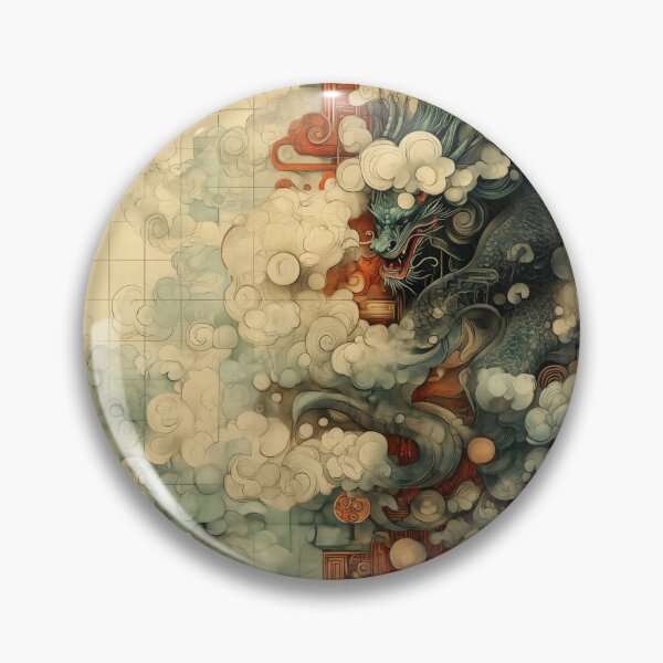 Item preview, Dunhuang Mural - Dragon Clouds designed and sold by FleurFrench.