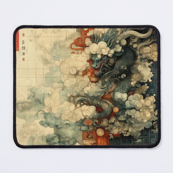 Item preview, Dunhuang Mural - Dragon Clouds designed and sold by FleurFrench.