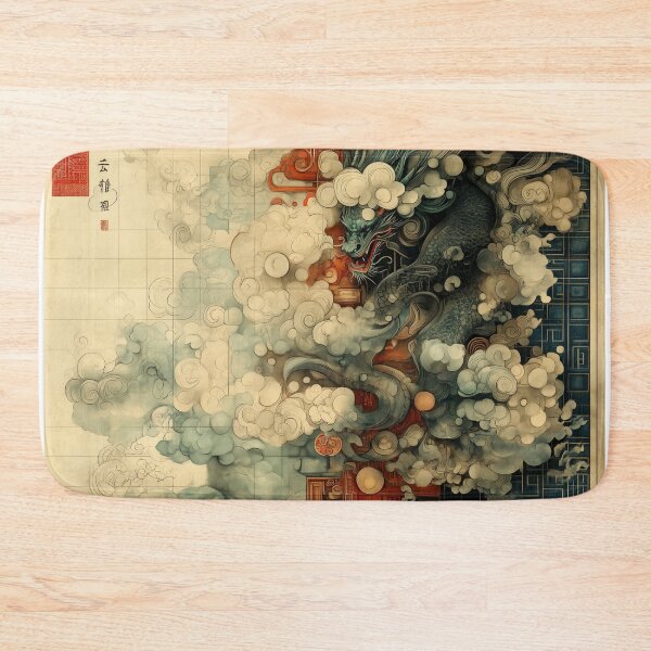 Item preview, Dunhuang Mural - Dragon Clouds designed and sold by FleurFrench.