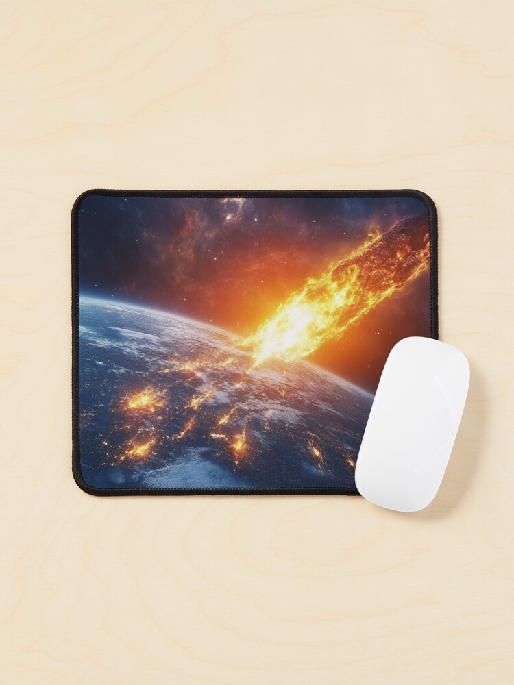 Thumbnail 1 of 5, Mouse Pad, Asteroid Impact designed and sold by Patricks-Art.