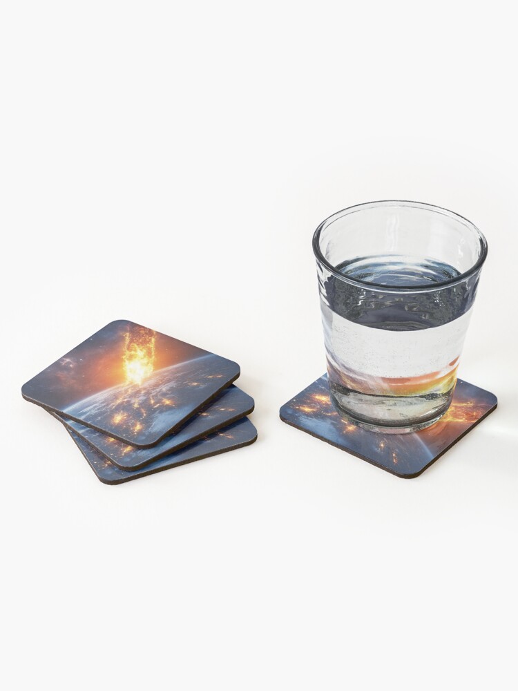 Thumbnail 2 of 5, Coasters (Set of 4), Asteroid Impact designed and sold by Patricks-Art.
