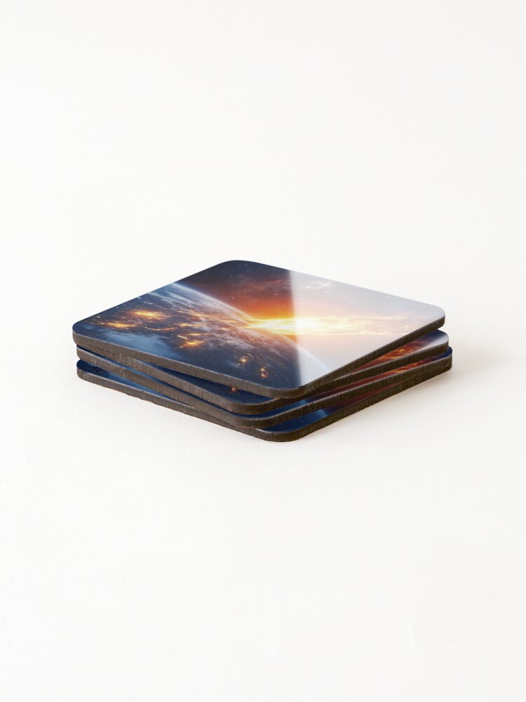Thumbnail 4 of 5, Coasters (Set of 4), Asteroid Impact designed and sold by Patricks-Art.
