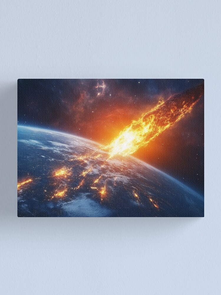 Thumbnail 1 of 3, Canvas Print, Asteroid Impact designed and sold by Patricks-Art.