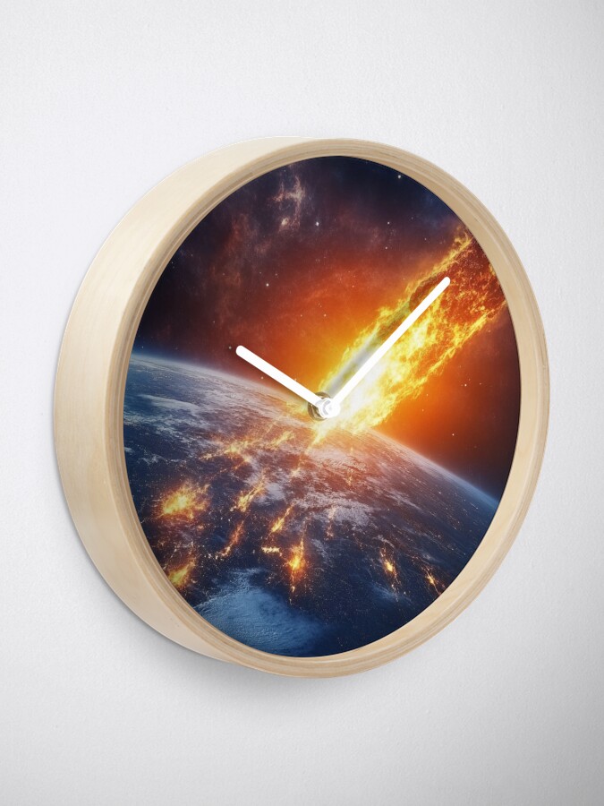 Thumbnail 1 of 4, Clock, Asteroid Impact designed and sold by Patricks-Art.