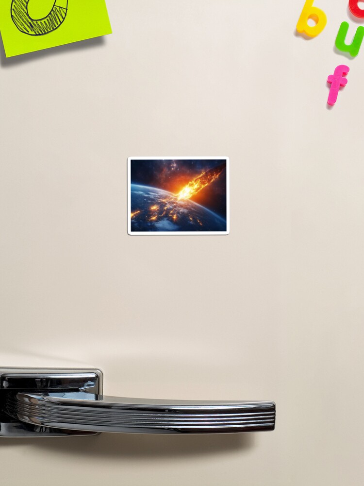 Thumbnail 1 of 3, Magnet, Asteroid Impact designed and sold by Patricks-Art.