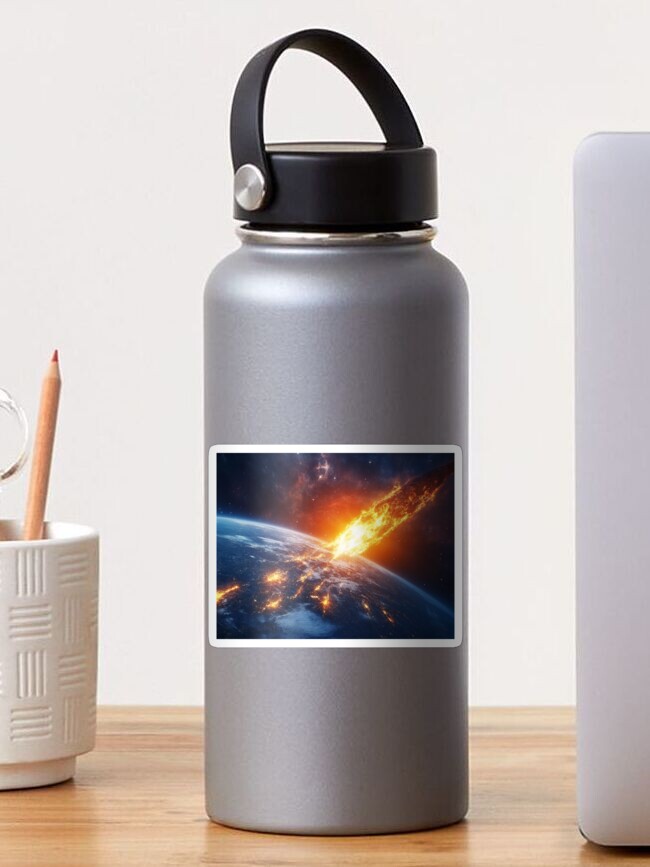 Thumbnail 1 of 3, Sticker, Asteroid Impact designed and sold by Patricks-Art.