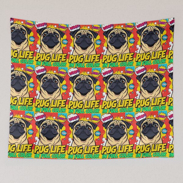 Item preview, Colorful Pug Life Comic Art For Pet Lovers designed and sold by Cute-Cuddles.