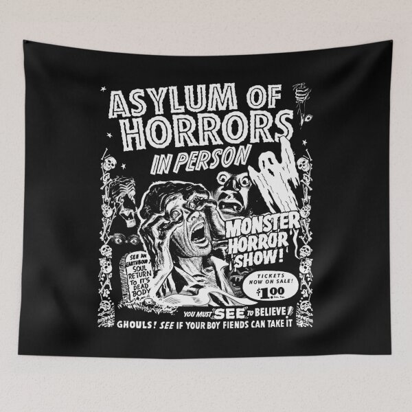 Item preview, Asylum of Horrors: Spook Show Art designed and sold by HereticTees.