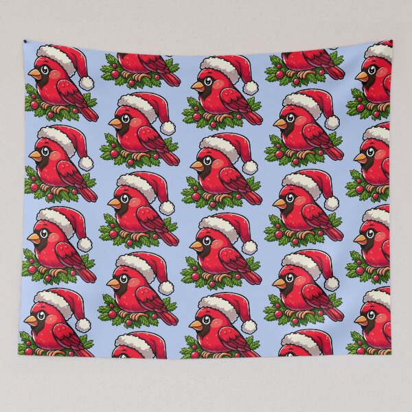 Item preview, Cardinal with Santa Hat and Holly designed and sold by Ghost on Toast.