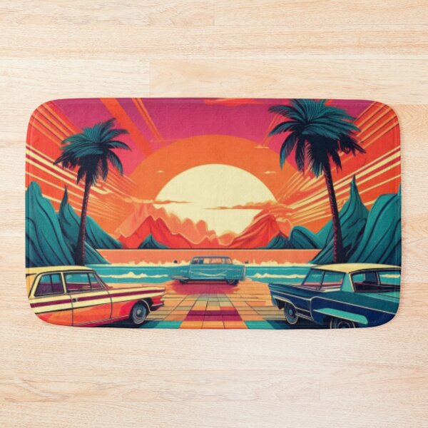 Item preview, Retro Sunset Drive - Vibrant Vintage Art designed and sold by RaiyaTees.