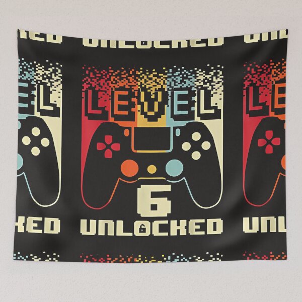 Item preview, 6th Birthday Art For Boys Level 6 Unlocked Gamer 6 Year Old designed and sold by universe-hold ⭐⭐⭐⭐⭐.