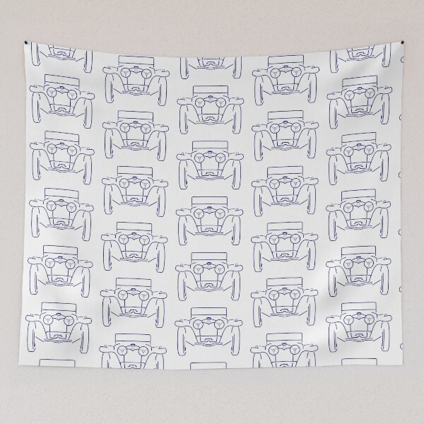 Item preview, Riley Imp British classic 1930s sports car blue outline designed and sold by soitwouldseem.