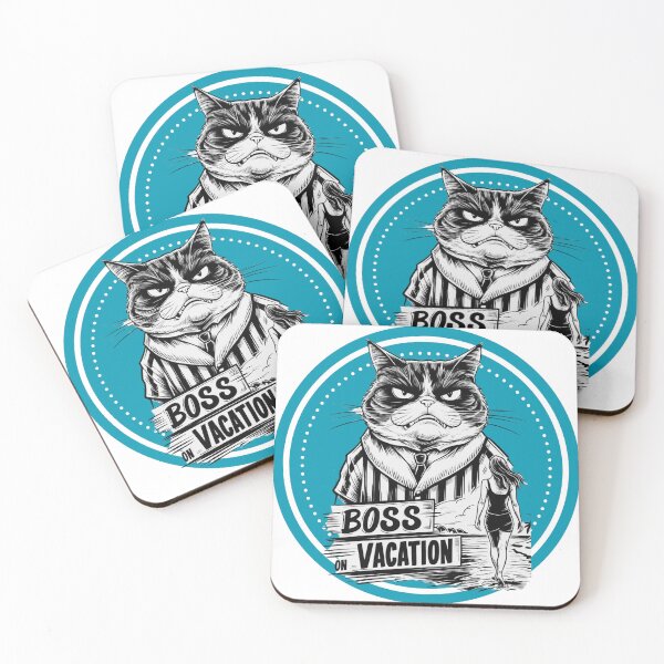 Item preview, Boss on Vacation: Grumpy Cat’s Paradise Break - Tropical Cat Design designed and sold by MaFleiva.