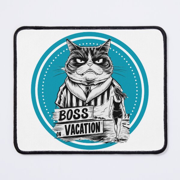 Item preview, Boss on Vacation: Grumpy Cat’s Paradise Break - Tropical Cat Design designed and sold by MaFleiva.