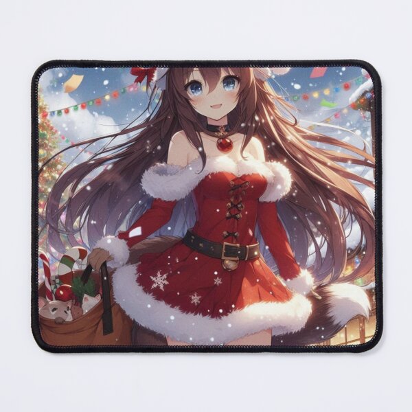 Item preview, Anime Christmas Theme Cute Girl with animal ears and tail (silvergoldvisionary)   designed and sold by SGVisionary.