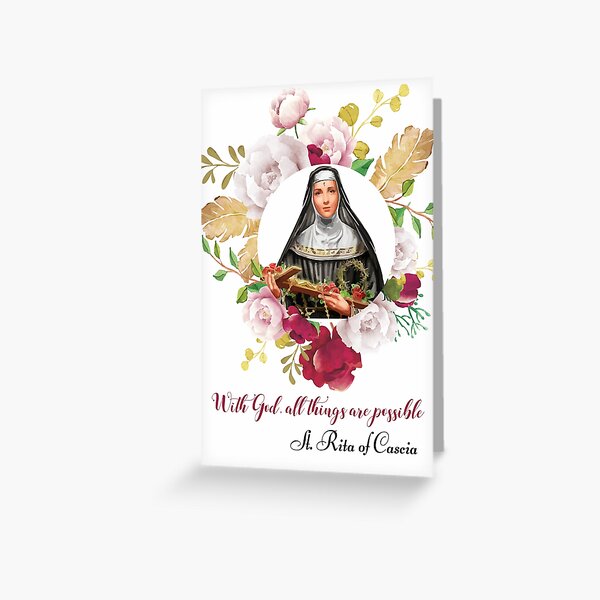 Item preview, St. Rita of Cascia / Catholic Quotes - With God all things are possible  designed and sold by tanabe.