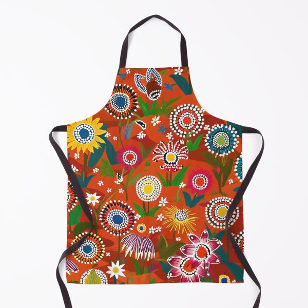 Item preview, Colorful Australian Wildflowers on Red Background – Aboriginal Inspired Illustration designed and sold by TRex-Landscapes.