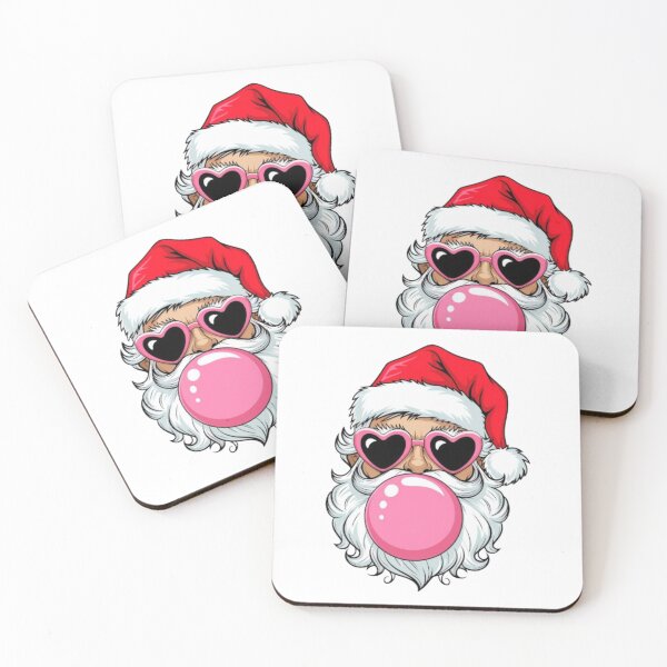 Item preview, Cool Santa with Heart Sunglasses & Bubblegum - Fun Christmas Vibe designed and sold by GemBob Creations.