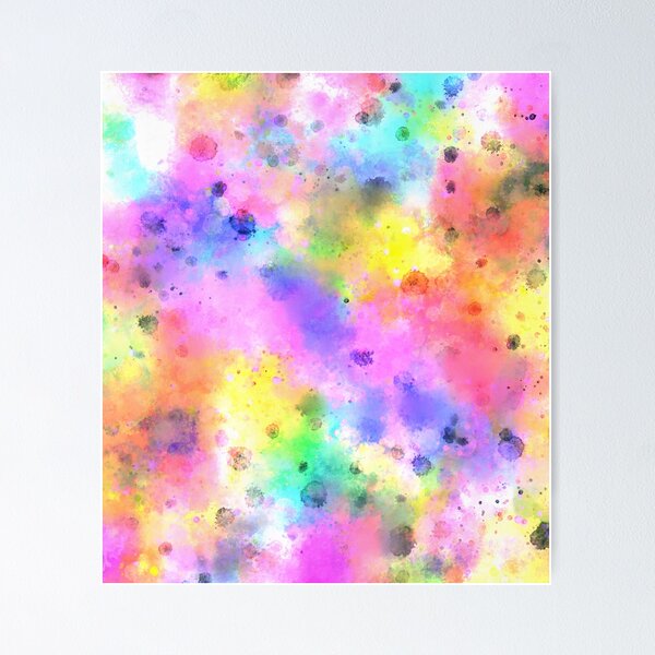 Vista previa del artículo con la obra «Pastel arco iris Acuarela abstracta pintura con puntos y salpicaduras», diseñado y vendido por Limolida.
