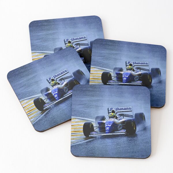 Item preview, Ayrton Senna racing in the rain during the 1994 Brazilian Grand Prix at the Autódromo de Interlagos abstract designed and sold by Rodissimus1984.