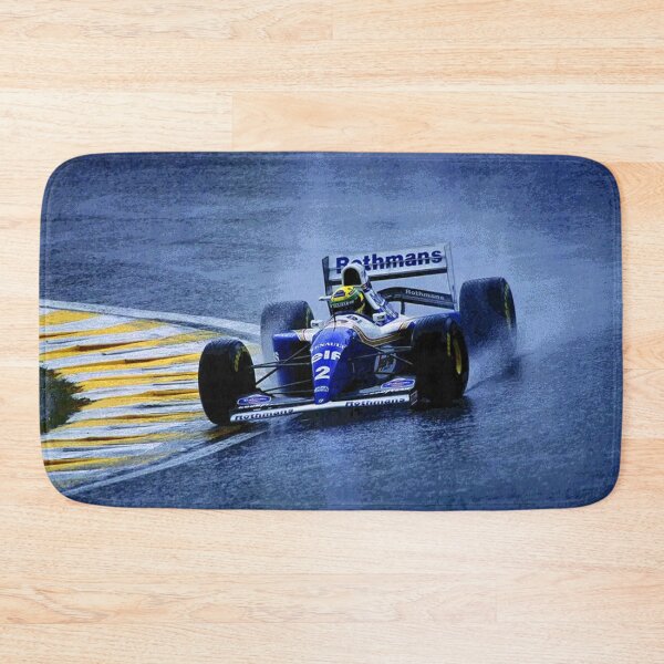 Item preview, Ayrton Senna racing in the rain during the 1994 Brazilian Grand Prix at the Autódromo de Interlagos abstract designed and sold by Rodissimus1984.