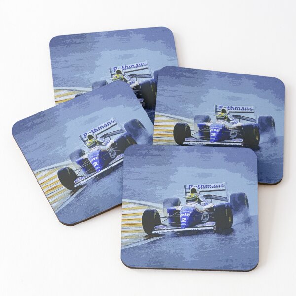 Item preview, Ayrton Senna racing in the rain during the 1994 Brazilian Grand Prix at the Autódromo de Interlagos watercolor designed and sold by Rodissimus1984.