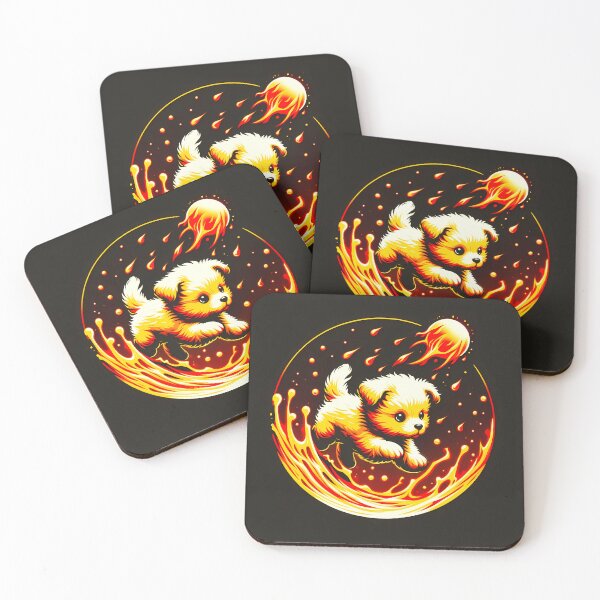 Item preview, Lava Fire Puppy Playing with Fireball, Ai Generated Art  designed and sold by ACC .
