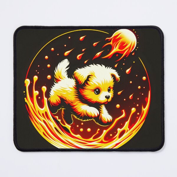 Item preview, Lava Fire Puppy Playing with Fireball, Ai Generated Art  designed and sold by ACC .