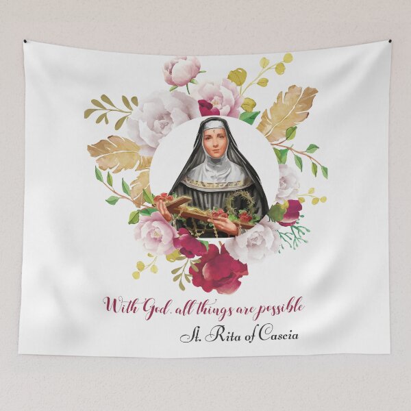 Item preview, St. Rita of Cascia / Catholic Quotes - With God all things are possible  designed and sold by tanabe.
