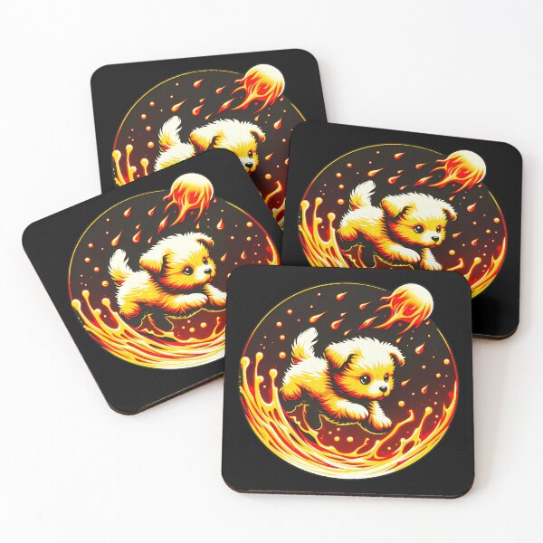 Item preview, Lava Fire Puppy Playing with Fireball, Ai Generated Art  designed and sold by ACC .
