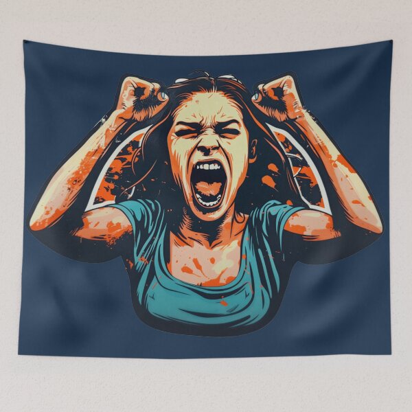 Item preview, RAGE! Protesting An Unjust World Screaming Girl designed and sold by NikoDeeko.