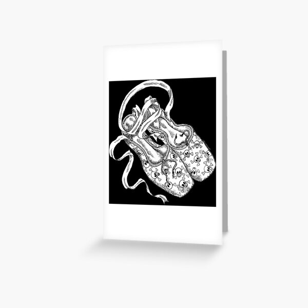 Skull Ballet Shoes Goddamn Media Post Card Design 20011 Greeting Card