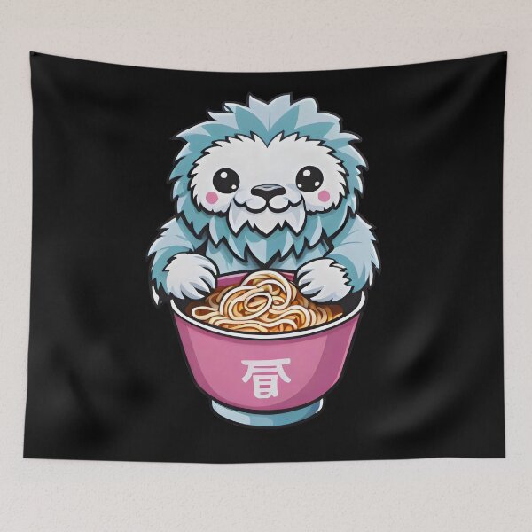 Item preview, Cute Ramen Yeti - Kawaii Noodle Monster Bowl Design designed and sold by Prime-Studio.