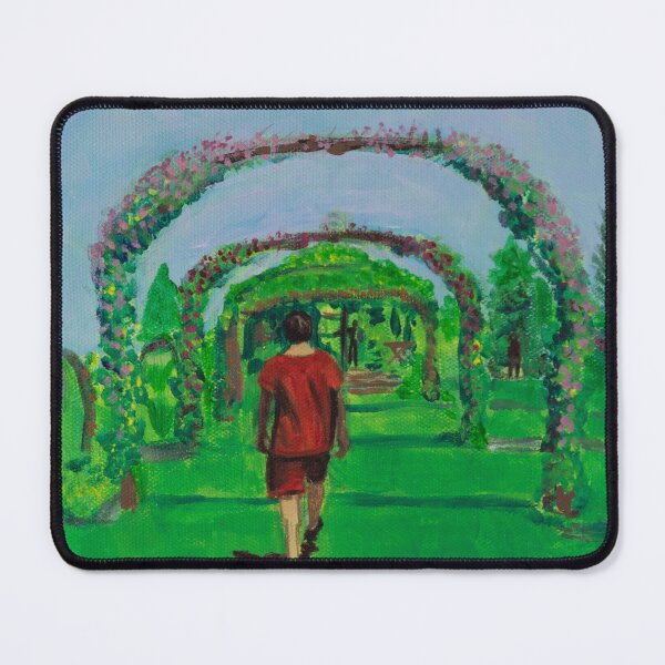 Man in red in the garden Mouse Pad