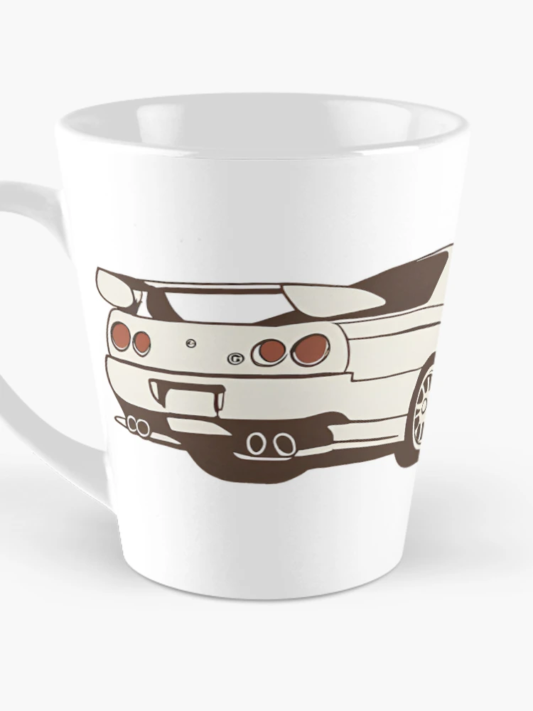 Aperçu 3 sur 4. Mug à café avec l'œuvre GT-R R34 créée et vendue par VintageVelocityCars.