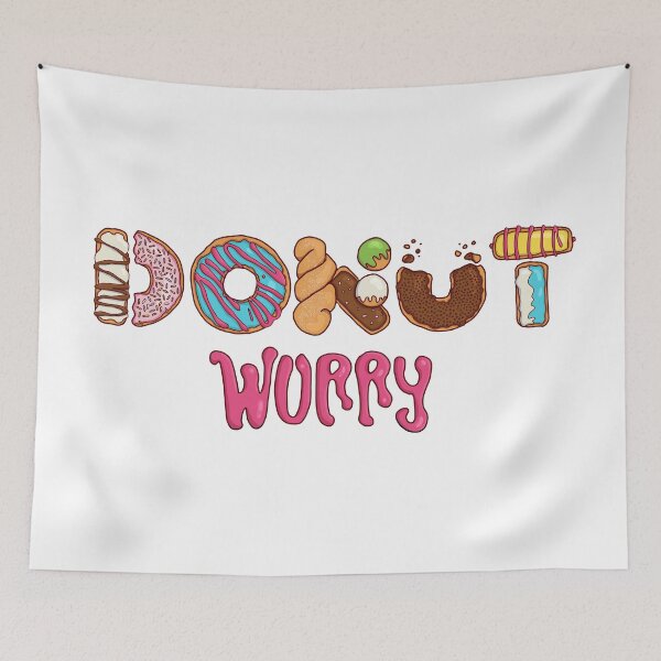 Item preview, "Donut Worry" Illustrative Typography designed and sold by hannaxart.
