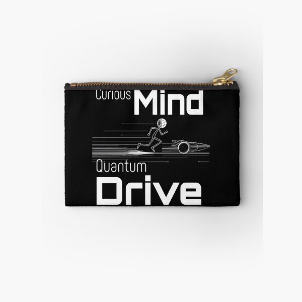 Artikelvorschau, Curious Mind, Quantum Drive – Minimalistisches schwarz-weißes Tech-Design für Entdecker entworfen und verkauft von FlatEdge.