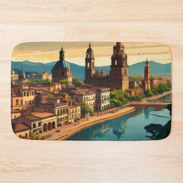 Item preview, Tranquil Riverside Cityscape at Sunset designed and sold by RaiyaTees.