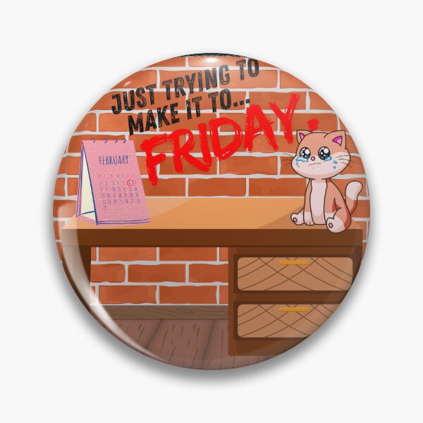 Item preview, Just Trying to Make It to Friday - Cute Cat Waiting for the Weekend designed and sold by MarCreativArt.