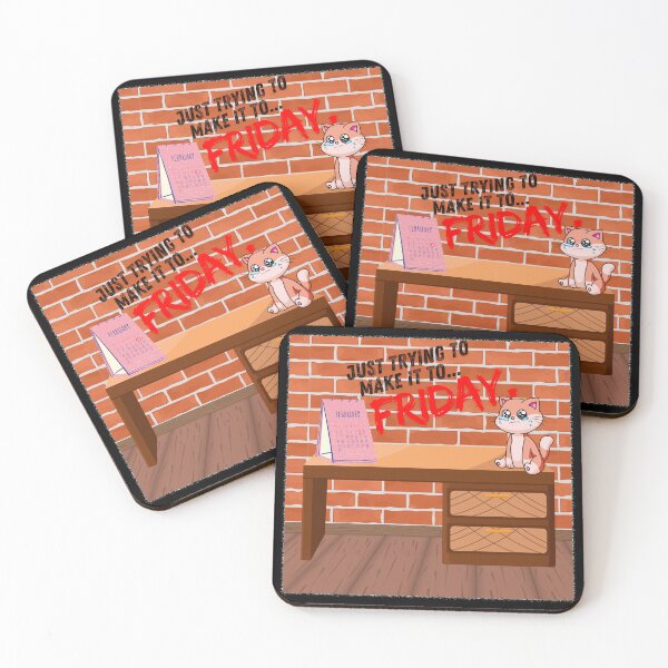 Item preview, Just Trying to Make It to Friday - Cute Cat Waiting for the Weekend designed and sold by MarCreativArt.