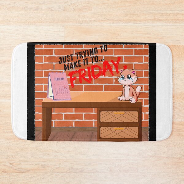 Item preview, Just Trying to Make It to Friday - Cute Cat Waiting for the Weekend designed and sold by MarCreativArt.