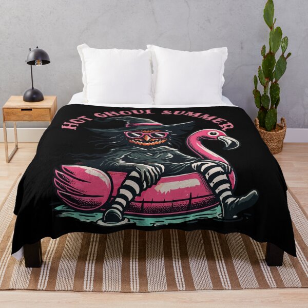 Item preview, Hot Ghoul Summer Witches Flamingo Fun designed and sold by LuminOrb.